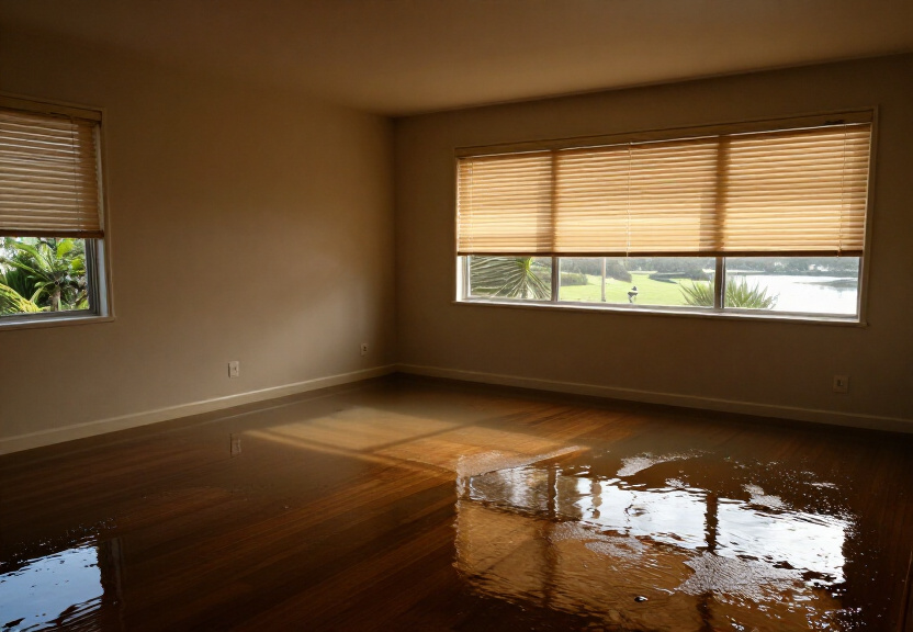 Water-damaged kitchen in Whalan before cleanup